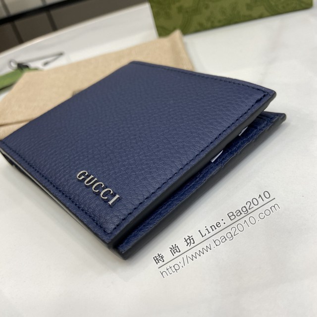 Gucci專櫃古馳最新款Gucci標識雙折錢包男士短夾錢包 jh2488型號：771148